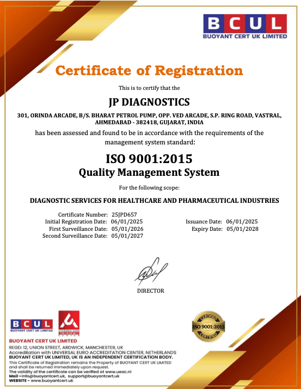 JP Diagnostics certificate of registration